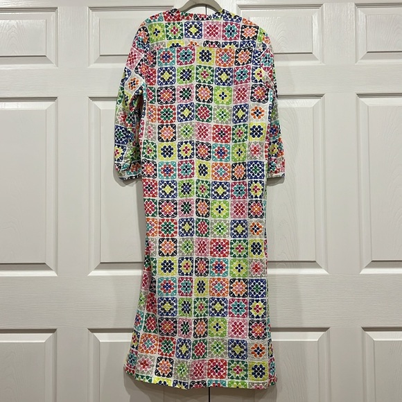 VILAGALLO Amina Dress Womens Multicolor Patchwork Size Large - Picture 2 of 9